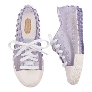 Mini Melissa Polibolha Clear Jelly Lavender Sneakers Girl’s size 6
